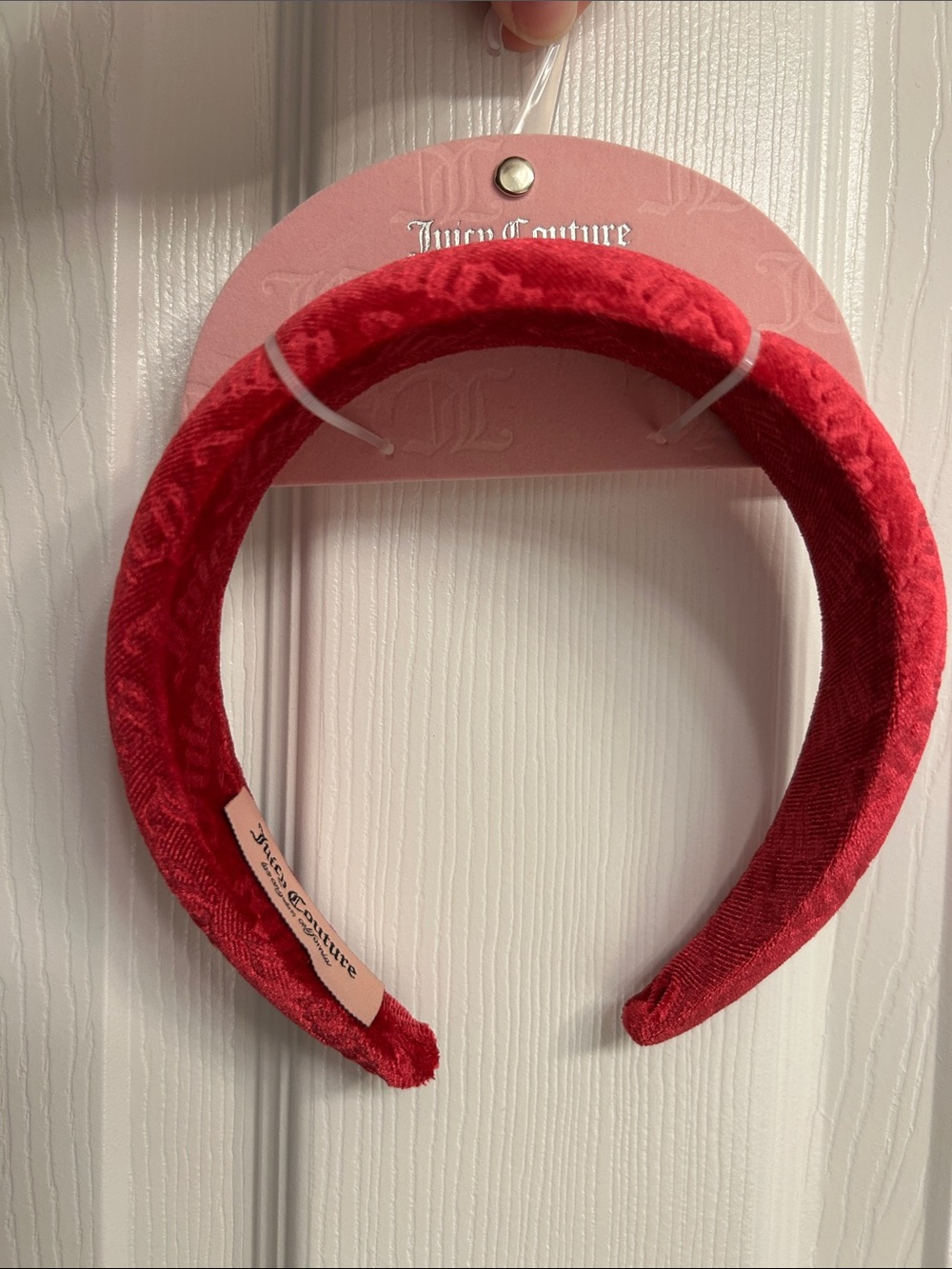 Juicy Couture hot pink Velvet Padded Headband